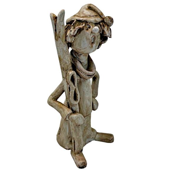 Vintage Dino Bencini Skiing Skier Sculpture Artist Signed Italy 5.5" Figurine - Picture 3 of 5